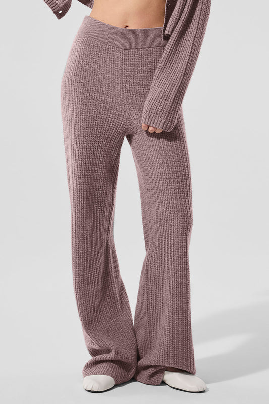Cashmere High Rise Plush Waffle Pant — Mushroom Heather
