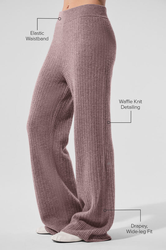 Cashmere High Rise Plush Waffle Pant — Mushroom Heather