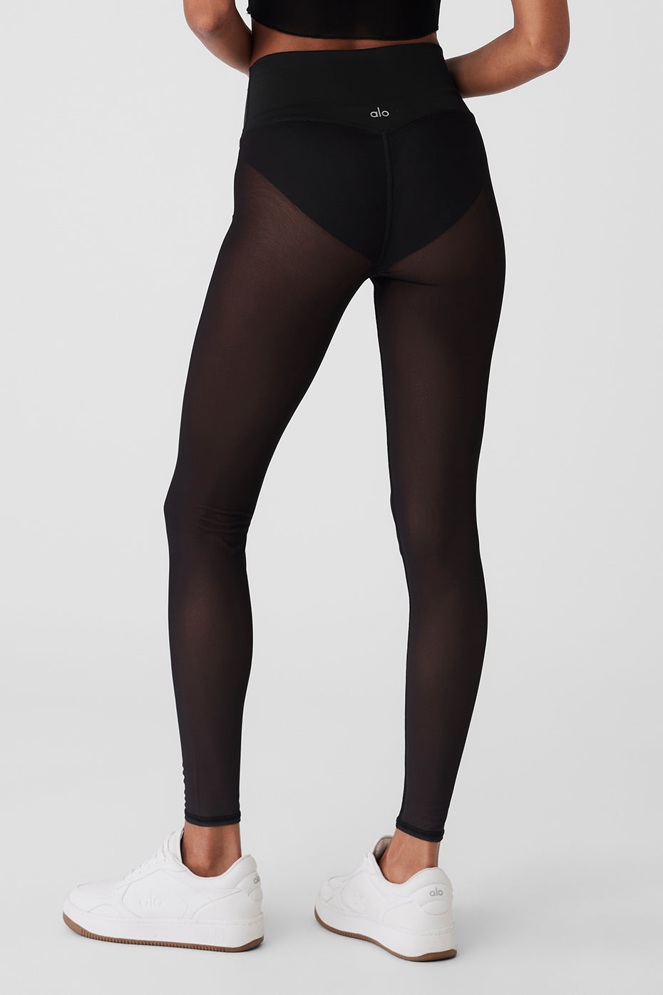 Airlift Mesh High Rise Track Star Leggings — Black