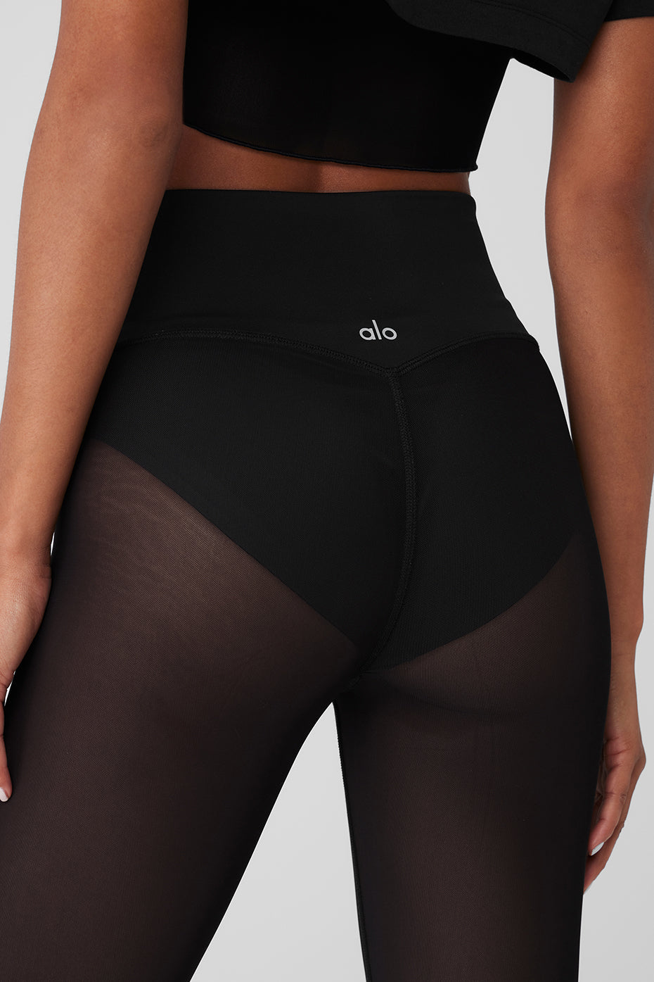 Airlift Mesh High Rise Track Star Leggings — Black