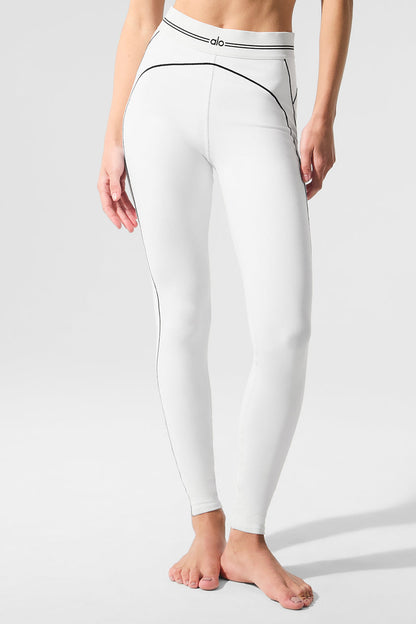 Airbrush High Rise Heart Throb Leggings — White/Black