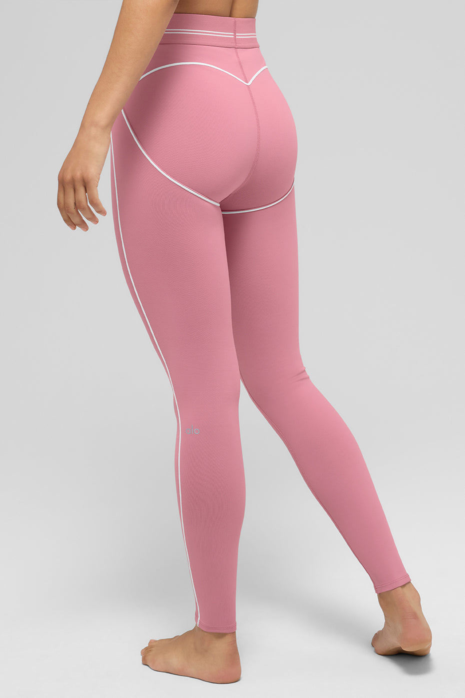 Airbrush High Rise Heart Throb Leggings — Pink Wild Rose/White
