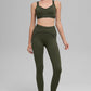 Airbrush High Rise Heart Throb Leggings — Green Olive/Black