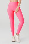 High Rise Airlift Leggings — Fluorescent Pink Coral