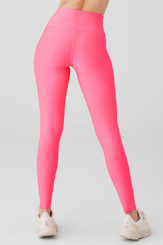 High Rise Airlift Leggings — Fluorescent Pink Coral