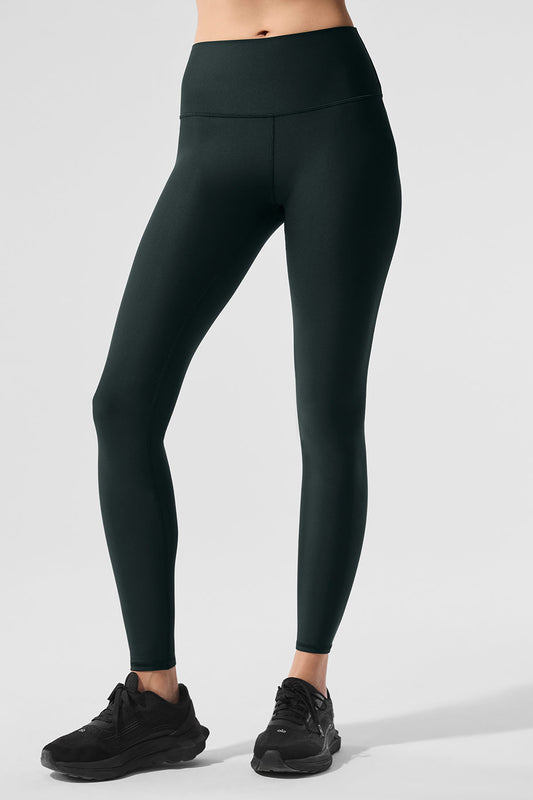 High Rise Airlift Leggings — Charcoal Green