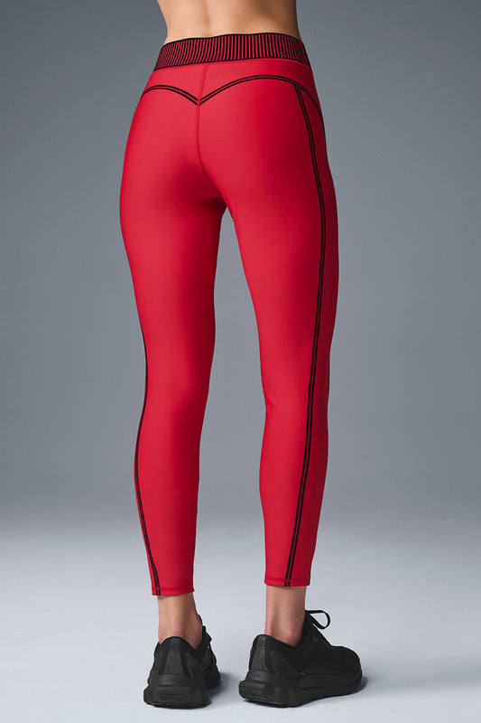 Airlift High Rise 7/8 Line Up Leggings — Bold Red