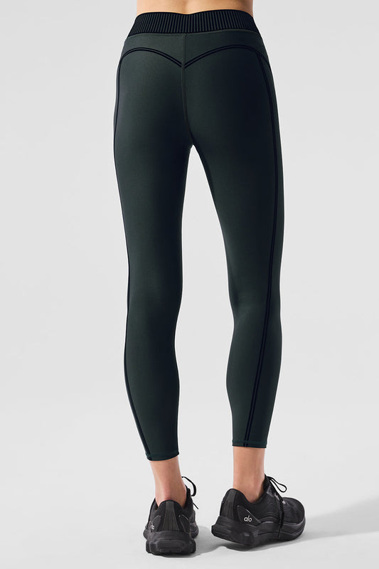 Airlift High Rise 7/8 Line Up Leggings — Charcoal Green