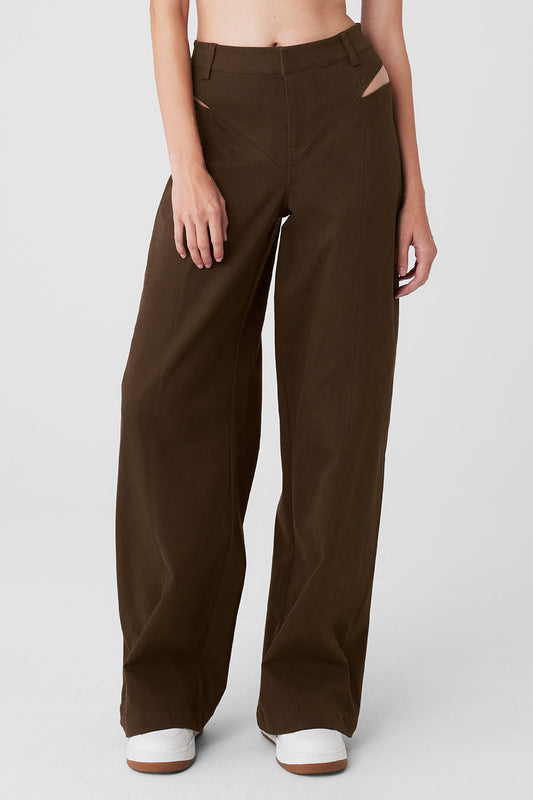 High Rise Risk Taker Trouser — Espresso