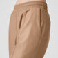 Faux Leather Power Hour Jogger — Toasted Almond