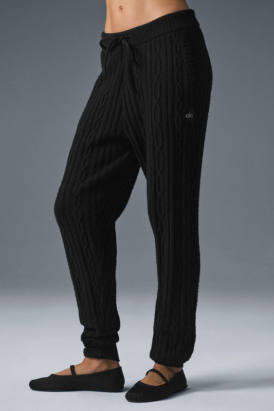 Cable Knit Winter Bliss Pant — Black