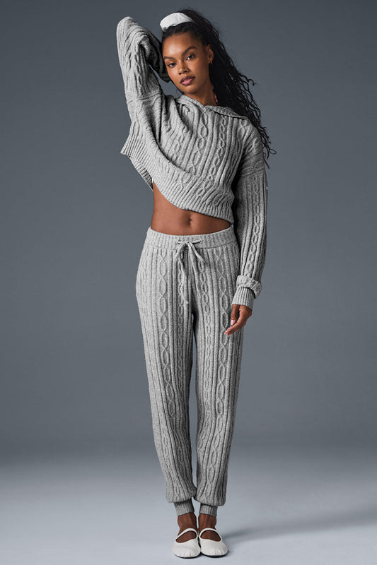 Cable Knit Winter Bliss Pant — Athletic Heather Grey