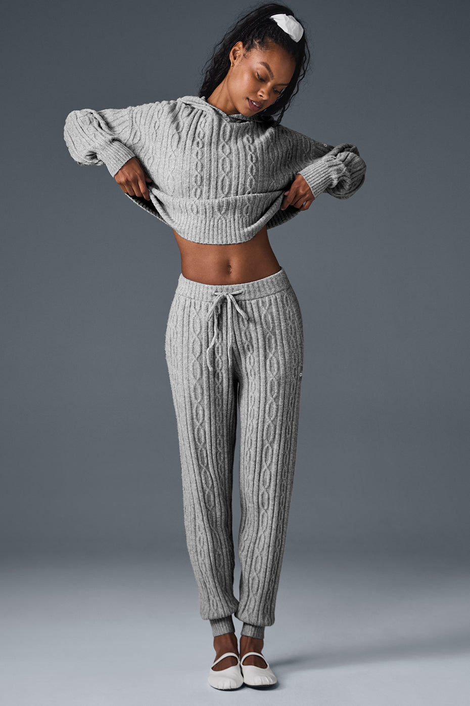 Cable Knit Winter Bliss Pant — Athletic Heather Grey