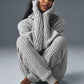 Cable Knit Winter Bliss Pant — Athletic Heather Grey