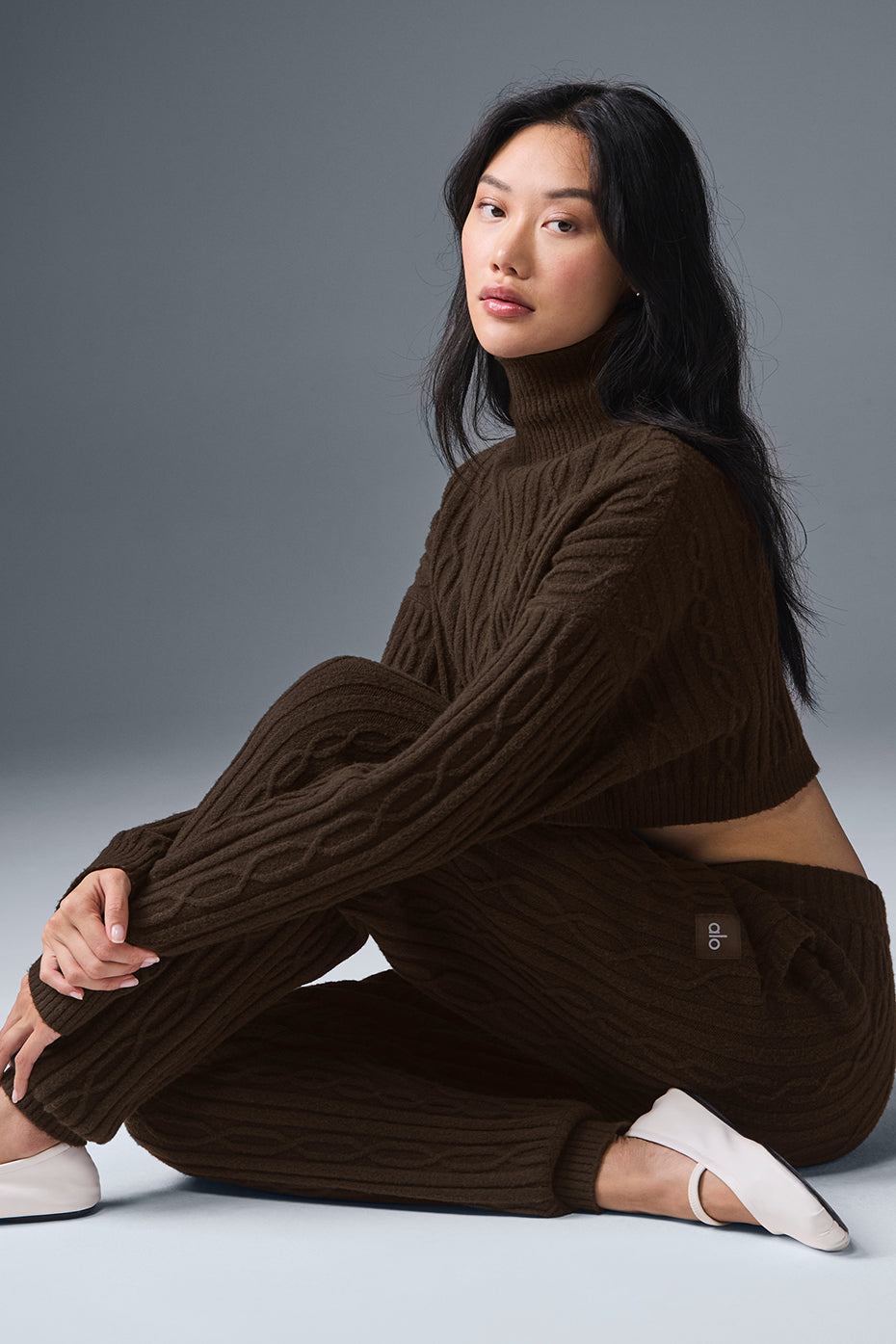 Cable Knit Winter Bliss Pant — Espresso