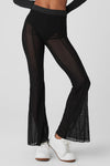 Mesh High Rise Flicker Pant — Black