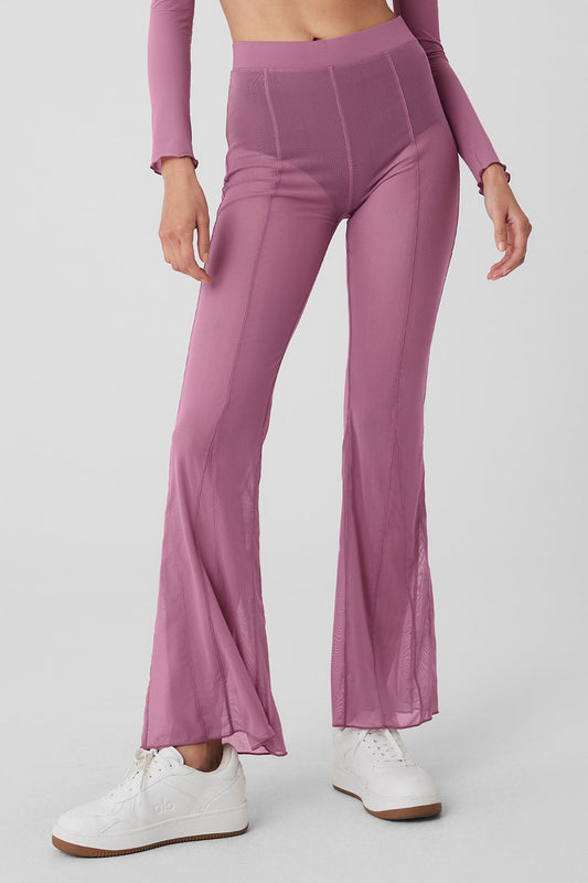 Mesh High Rise Flicker Pant — Soft Mulberry