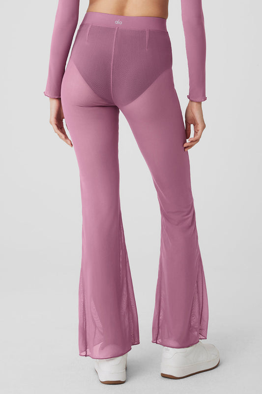 Mesh High Rise Flicker Pant — Soft Mulberry