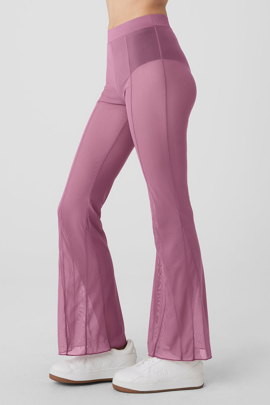 Mesh High Rise Flicker Pant — Soft Mulberry
