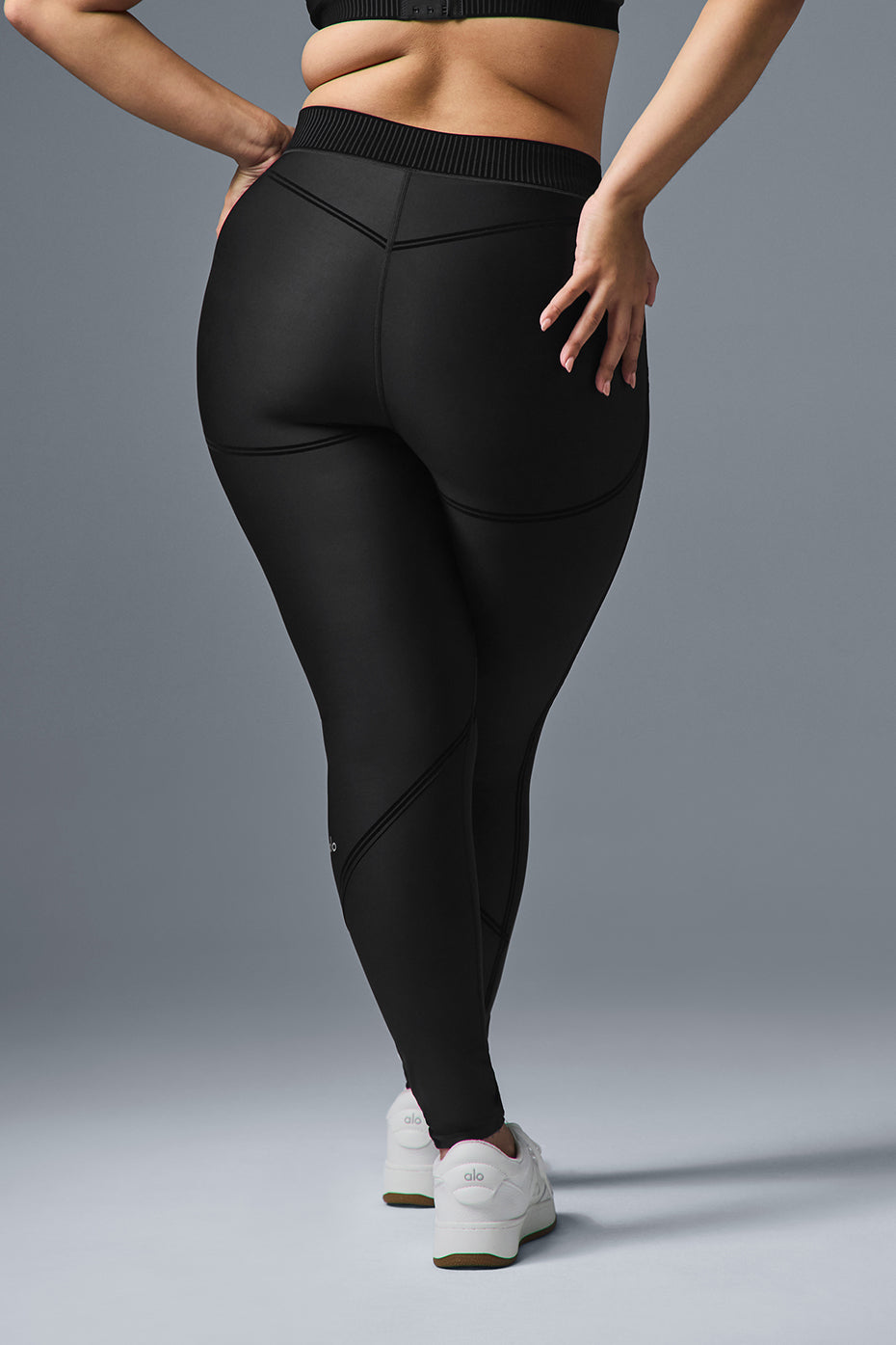 Airlift Mesh Line Up High Rise Leggings — Black