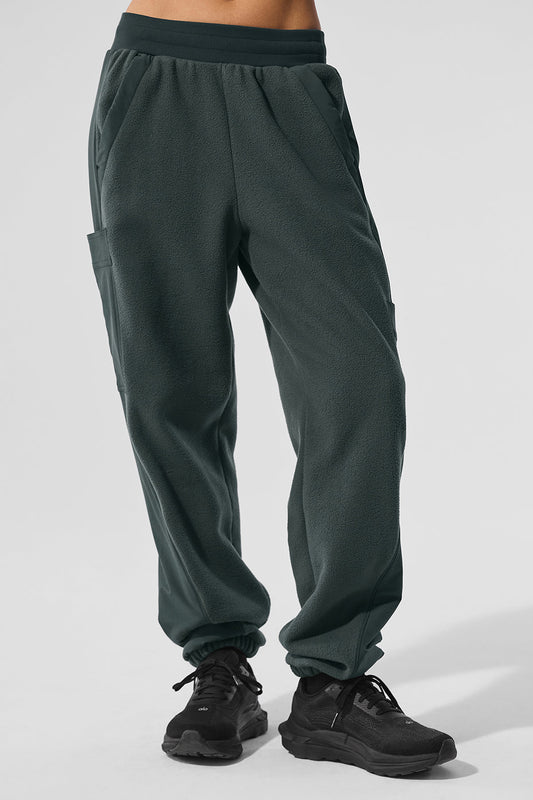 Polar Fleece Wintry Mix Pant — Charcoal Green