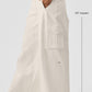 Show Off Cargo Wide Leg Trouser (Long) — Ivory