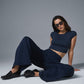 Show Off Cargo Wide Leg Trouser — Navy