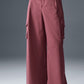 Show Off Cargo Wide Leg Trouser (Long) — Burgundy Truffle