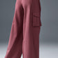 Show Off Cargo Wide Leg Trouser (Long) — Burgundy Truffle