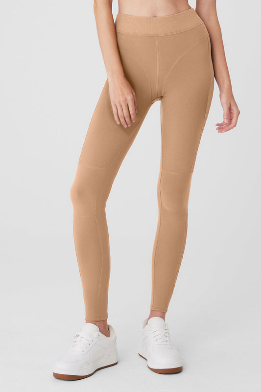 Alosoft High Rise Head Start Leggings — Toasted Almond