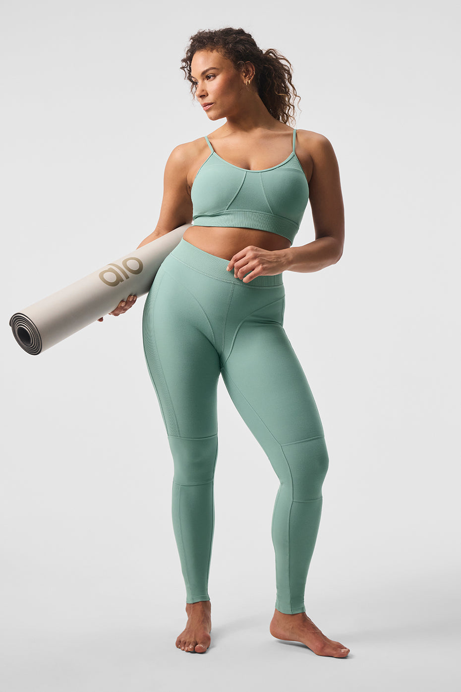 Alosoft High Rise Head Start Leggings — Botanical Green