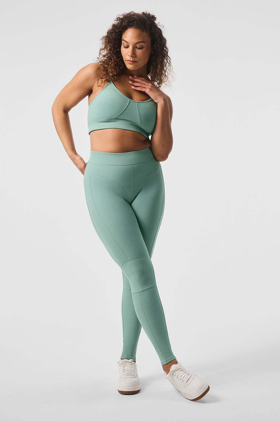 Alosoft High Rise Head Start Leggings — Botanical Green