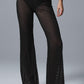 Striped Mesh Tropical Nights Flare Pant — Black