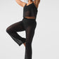 Striped Mesh Tropical Nights Flare Pant — Black