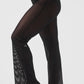 Striped Mesh Tropical Nights Flare Pant — Black