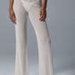 Striped Mesh Tropical Nights Flare Pant — Ivory