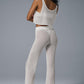 Striped Mesh Tropical Nights Flare Pant — Ivory
