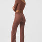 Striped Mesh Tropical Nights Flare Pant — Chestnut