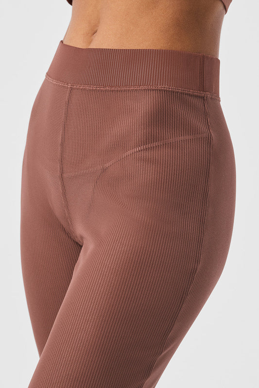 Striped Mesh Tropical Nights Flare Pant — Chestnut