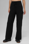 Scholar Knit High Rise Cargo Pant — Black