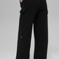 Scholar Knit High Rise Cargo Pant — Black