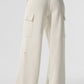 Scholar Knit High Rise Cargo Pant — Ivory
