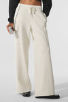 Scholar Knit High Rise Cargo Pant — Ivory