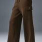 Scholar Knit High Rise Cargo Pant — Espresso