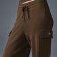 Scholar Knit High Rise Cargo Pant — Espresso