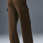 Scholar Knit High Rise Cargo Pant — Espresso