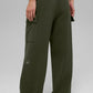 Scholar Knit High Rise Cargo Pant — Green Olive