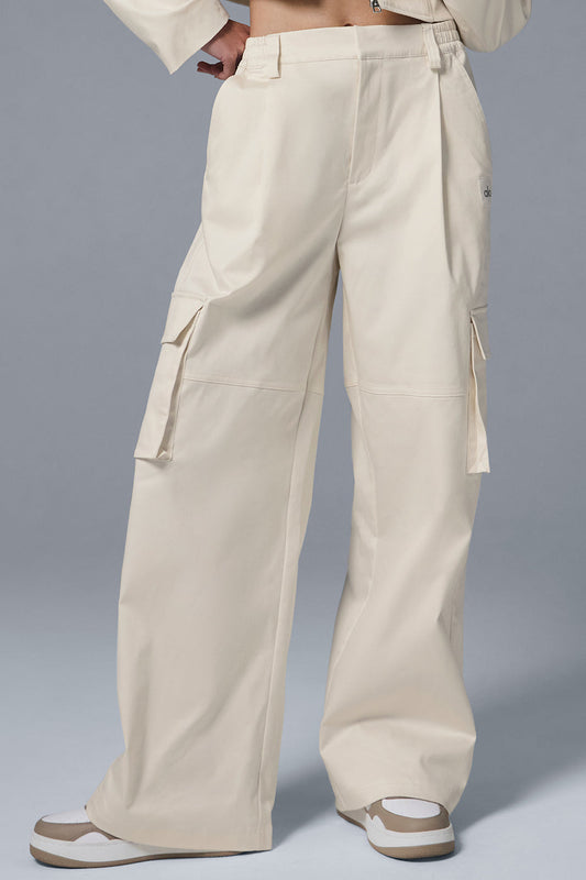 High Rise Night Out Cargo Trouser — Ivory