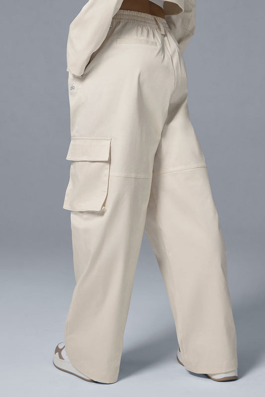 High Rise Night Out Cargo Trouser — Ivory