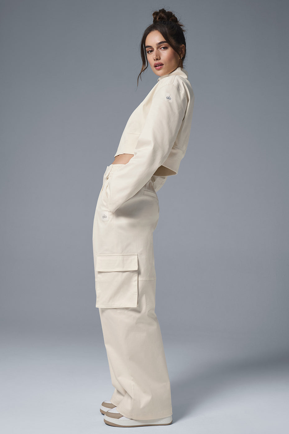 High Rise Night Out Cargo Trouser — Ivory